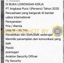 Try the suggestions below or type a new query above. Salah Lowongan Kerja Pt Angkasa Pura I Oktober 2020 Turnbackhoax Id