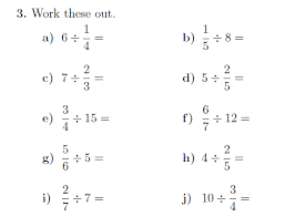 Please enter your math problem below so we can show you the solution with explanation: Dividing Fractions And Whole Numbers Worksheet With Solutions A Worksheet On Dividing Whole Numbers By Fract Dividing Fractions Fractions Number Worksheets