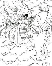 Keep a frame for your coloring pictures to celebrate bible stories and feast days. Jesus Walking On Water Coloring Page N2 Free Image Download