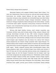 Penggunaan bahasa melayu yang semakin meluas sesuai dengan tarafnya sebagai bahasa kebangsaan dan bahasa rasmi negara menekankan aspek penting untuk menyatupadukan rakyat mengikut fungsi bahasa melayu sebagai bahasa perpaduan adalah melalui pendidikan. Bahasa Melayu Sebagai Bahasa Perpaduan Docx Bahasa Melayu Sebagai Bahasa Perpaduan Masyarakat Malaysia Terdiri Daripada Berbilang Bangsa Seperti Course Hero