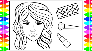 40+ makeup face coloring pages for printing and coloring. How To Draw A Face With Makeup Face With Makeup Drawing And Coloring Page Youtube