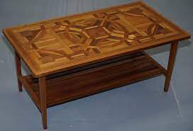 In the antique marquetry dining tables manufacturing, designers like to use marquetry veneers as a top of the tables. Mid Century Modern Marquetry Inlaid Coffee Table Lovely Detailing Rare Find Vinterior