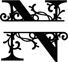 Download Split Monogram Letter N Dxf File Free Download 3axis Co
