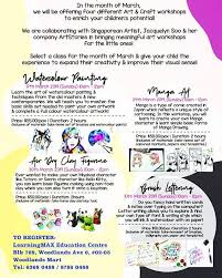 We Are Collaborating With Learningmax Education Centre For This March Holiday Programme With Four Art And Cr Crafts Workshop Childrens Workshop Arts And Crafts