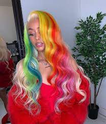 Hairess Luxury Hair On Instagram Rainbow Drip Ameliamonet In Hairess Blonde Full Lace Wig Coloured Hair Styles Pretty Hair Color Hair Inspiration Color