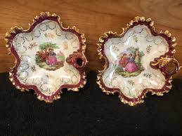 Limoges Chastagner Porcelain Pair Bowls Antique Rare