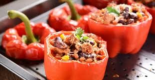 Recette De Poivrons Farcis Au Thon A La Mexicaine Recette Poivrons Farcis Recette Poivron Farci Recette Poivron
