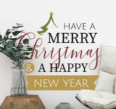 Feliz navidad y merry christmas en inglés! Vinilo Frase Feliz Navidad Y Prospero Ano Nuevo Tenvinilo