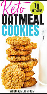 Chewy sugar free oatmeal cookie recipe : Sugar Free Keto Oatmeal Cookies Recipe 1 Net Carb Wholesome Yum