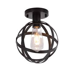 Recessed lighting fixtures kitsune anime character. Discount Sale Us Stock Industrial Vintage Flush Mount Ceiling Light Rustic Metal Cage Pendant Lighting Lamp Fixture For Hallway Stairway Kitchen Garage E27 Black Painting Finish Beauty Shop Now Propangas Com Br