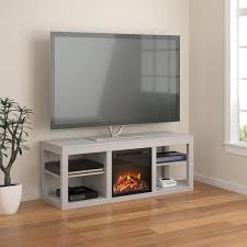 This electric fireplace media center is available in two finishes: Ameriwood Home Parsons Electric Fireplace Tv Stand For Tvs Up To 65 Dove Gray Walmart Com Walmart Com