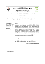 But when you're looking for an opportunity. Pdf Indonesian Version Of The Healthy Lifestyle Beliefs Scale For College Student A Psychometric Study