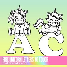 My little pony friendship is magic. Cute Unicorn Letters To Color Free Printable Alphabet Make Breaks