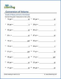 grade 6 measurement worksheets free printable k5 learning