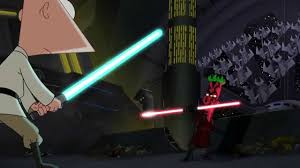 Phineas And Ferb Star Wars The Fight Phineas And Ferb Lightsaber Fight Star Wars