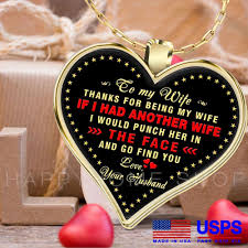 Happy Birthday Gift For My Wife Necklace Gift For Wife Thanks For Being My Wife Funny Birthday Gift For Wife Happyhomeshop Chain Funny Birthday Gifts Birthday Gift For Wife Gifts For Wife