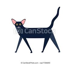 Stormy is an 8 year old rescue that i brought home when he was a tiny baby. Oriental Shorthair Cat Breed Vector Flat Illustration Cartoon Black Mammal Animal Walking Isolated On White Background Canstock