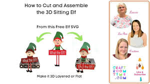 Free svg files for sizzix, sure cuts a lot and other compatible die cutting machines and software. 3d Sitting Christmas Elf Free Svg Craft Room Time
