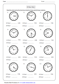 Clock Worksheets And Charts Clock Worksheets 24 Hour Clock Worksheets 24 Hour Clock