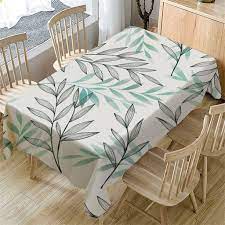 A removable leaf extends this 66'' w table to 84'' w, so it can comfortably seat up to eight. Tree Leaf Pattern Table Cloth Rectangular Tea Table Cover Dining Home Decor Buy At A Low Prices On Joom E Commerce Platform