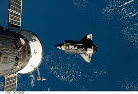 And in a historic first, four of the five major partners have vessels docked there right now, including cargo ships from japan and europe. First Space Shuttle Docking With Iss On This Date In Science Space Earthsky