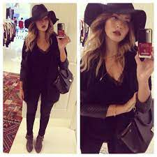 Pinterest Fashion Outfits With Hats All Black Outfit