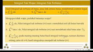 Da/c#bmadan kini semua kau katakan padaku. Integral Tak Wajar Ii Youtube