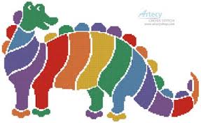 Only full cross stitches are used in this. Artecy Cross Stitch Colourful Dinosaur Cross Stitch Pattern To Print Online