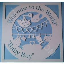 Download Welcome To The World Baby Boy Birth Announcement Papercut Svg Cutting File Frame Design Template Papercutting Card Making Digital Upload Baby Furniture Home Home Garden