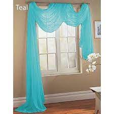 1 Pc Solid Aqua Scarf Turquoise Hotel High Quality Elegant Window Sheer Scarf Valance Swag Topper 37 X 216 Walmart Com Turquoise Curtains Scarf Curtains Window Treatments Sheer