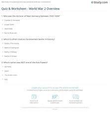 Jul 01, 2021 · proprofs, one of the popular quiz builder platforms, has more than 88 world war ii quizzes which have already been played around 109635 times. Quiz Worksheet World War 2 Overview Study Com