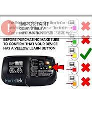 Exceltek Compatible Garage Door Remote Control With Yellow Learn Button Liftmaster Chamberlain Craft Garage Door Remote Control Garage Door Remote Garage Doors
