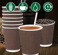 Amazon.com: HOMURG Disposable Coffee Paper Cups 12 oz with ...