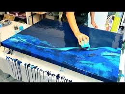 This will seal the holes in the fabric and prep it for painting. Big Canvas Ocean Pour Acrylic Pouring Abstract Art Fluid Painting Youtube