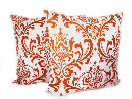 Orange Pillow Burnt Orange Pillow Decorative Orange Pillows Throw Pillow Covers 18x18 Damask Deco Orange Throw Pillows Orange Pillows Decorative Orange Pillows