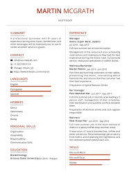 These are real cvs created by livecareer subscribers using livecareer's cv builder. Bartender Resume Sample Resumekraft
