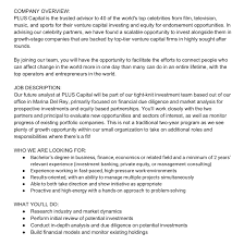 Venture capital investing is a type of private equity investing that involves investment in a business that requires capital. Ryan Morris On Twitter We Re Hiring An Analyst At Plus Capital I M Thrilled To Grow Our Team As These Are Extremely Exciting Times For The Firm Attached Is The Job Description Ryan Pluscapital Com