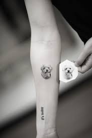 Micro Dog Tattoo By Alessandro Capozzi In Aureo Roma Tattoo Gallery Body Art Tattoos Dog Tattoos Single Needle Tattoo