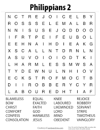 Word Search Puzzle Philippians 2 Bible Word Searches Word Puzzles Bible Crossword Puzzles Free Printable