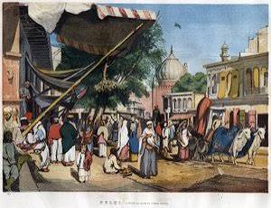 View of the City of New Delhi near the Juma Masjid Mosque, India in 1857 in 'The Illustrated London News' (28 November 1857).
