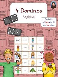 Domino Adjektive Unterrichtsmaterial In Den Fachern Daz Daf Deutsch In 2020 Adjektive Domino Daf