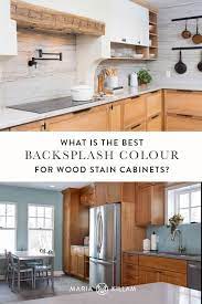 Maybe you would like to learn more about one of these? Best Backsplash Colour For Stained Wood Cabinets In 2021 Kitchen Tiles Design Stained Wood Cabinets Wood Cabinets