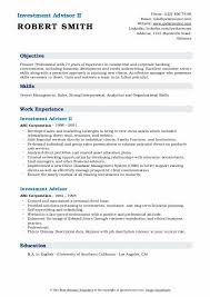 Pdf, txt or read online from scribd. Investment Advisor Resume Samples Qwikresume
