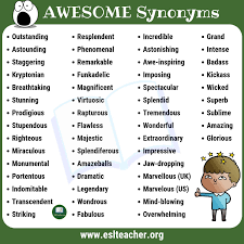 Awesome Synonyms 50 Best Synonyms For Awesome Esl Teacher Synonyms For Awesome Essay Writing Examples English Language Funny