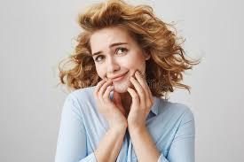 There are plenty of curly haired actresses on this list! Girl Pretends To Be Melodrama Actress Cute Funny Woman With Short Curly Hair Standing On Wind With Hair That Floats On Stock Photo Image Of Girl Joyful 113555796