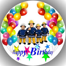 Fondant Tortenaufleger Tortenbild Geburtstag Feuerwehrmann Sam T25 Tortenaufleger 3 Geburtstag Feuerwehrmann Sam