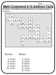 Find answers for the crossword clue: Free Addition Crossword Puzzle Addition Math Crossword Addition Facts Word Form