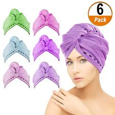Waterproof swimming cap that keeps hair dry. 6 Pack Microfiber Hair Towel Wrap Aniann Super Absorbent Turban Twist Hair Towel Wraps Quick Drying Hair Cap Wi Hair Towel Wrap Hair Towel Anti Frizz Products