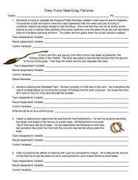 An Entertaining Worksheet To Practice Identifying Variables In Harry Potters World Students Are Given 9 Scenarios And Asked To Id Variables Harry Harry Potter