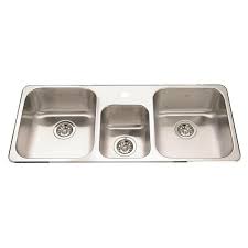 Price match guarantee + free shipping on eligible orders. Kindred Steel Queen Topmount 41 63 In X 18 13 In Stainless Steel Triple Kitchen Sink Lowe S Canada